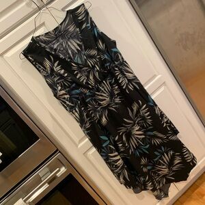 SHEIN curve dress  black w/palm leaf pattern. Elastic waist size 2XL
